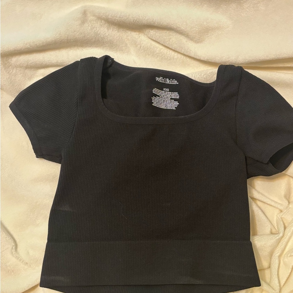 Wild Fable Black Ribbed Women's Top